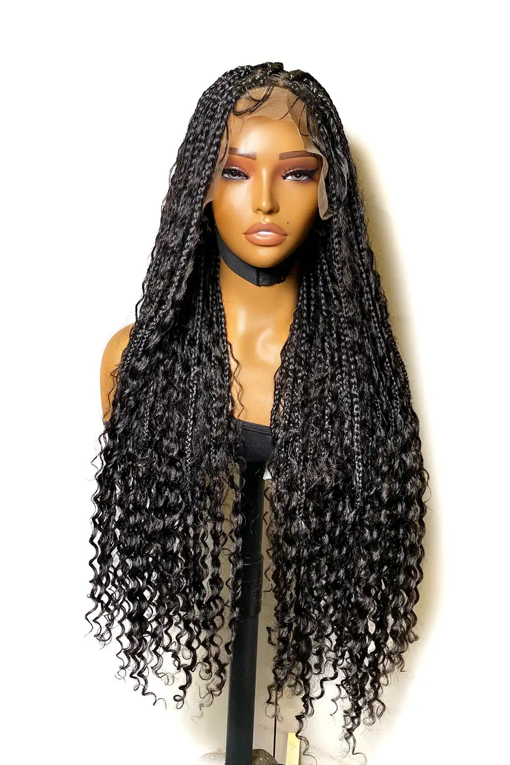 Boho Box Braid Wigs 100% Human Hair Full Transparent HD Lace