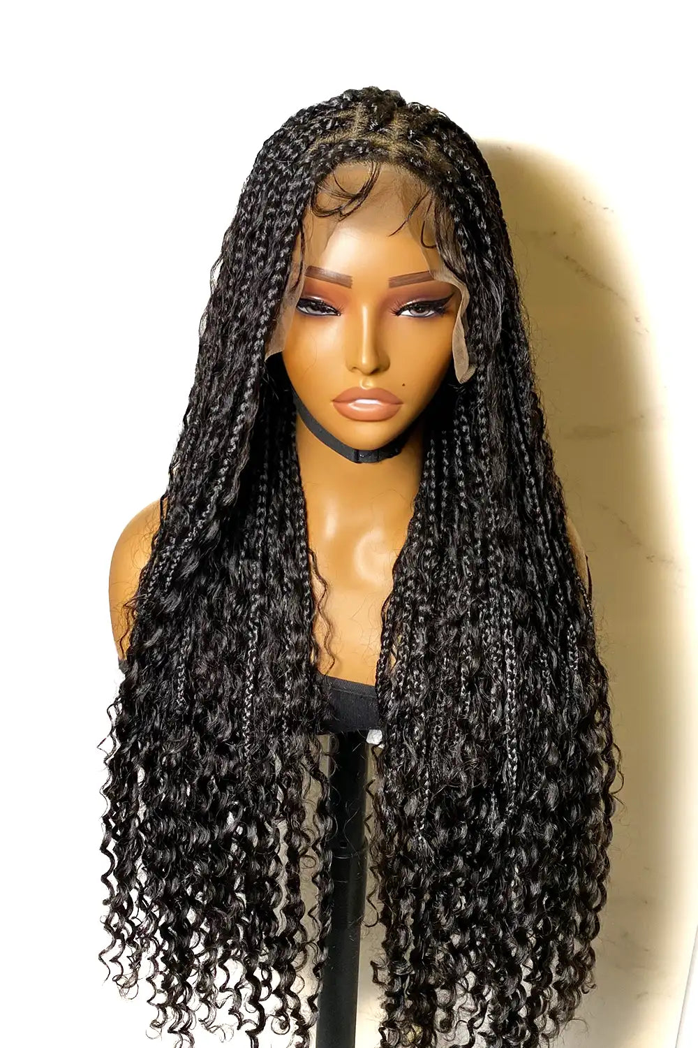 Boho Box Braid Wigs 100% Human Hair Full Transparent HD Lace