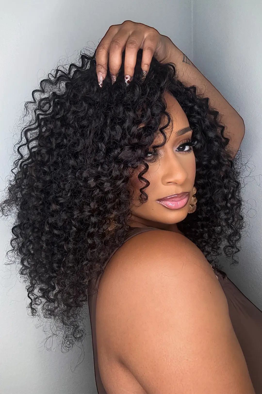 Feather Crochet Hair Extension Deep Wave Human Hair Double-Strand
