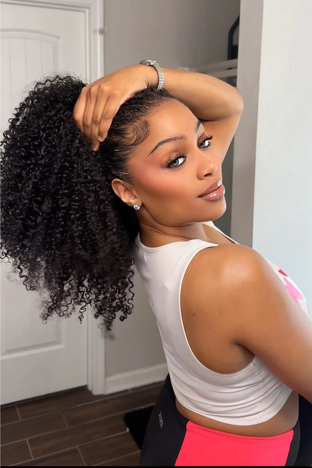 Feather Crochet Hair Extension Tight Curly Human Hair Double-Strand