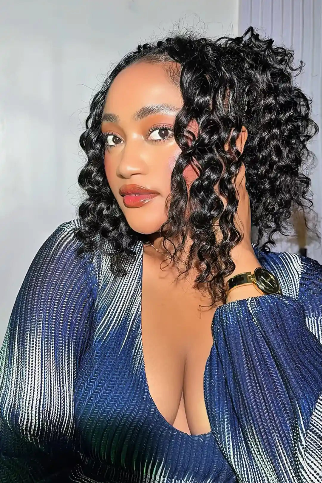 Feather Crochet Hair Extension Loose Deep Wave Human Hair Double-Strand