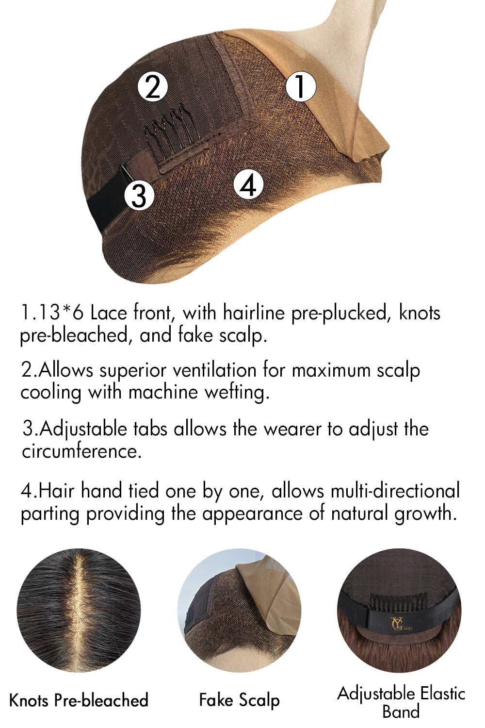 13x6 Glueless HD Deep Curly Fake Scalp Wig-HD03