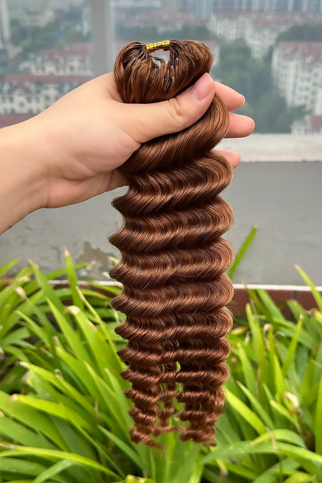 Auburn Brown #30 Deep Wave Feather Crochet Human Hair