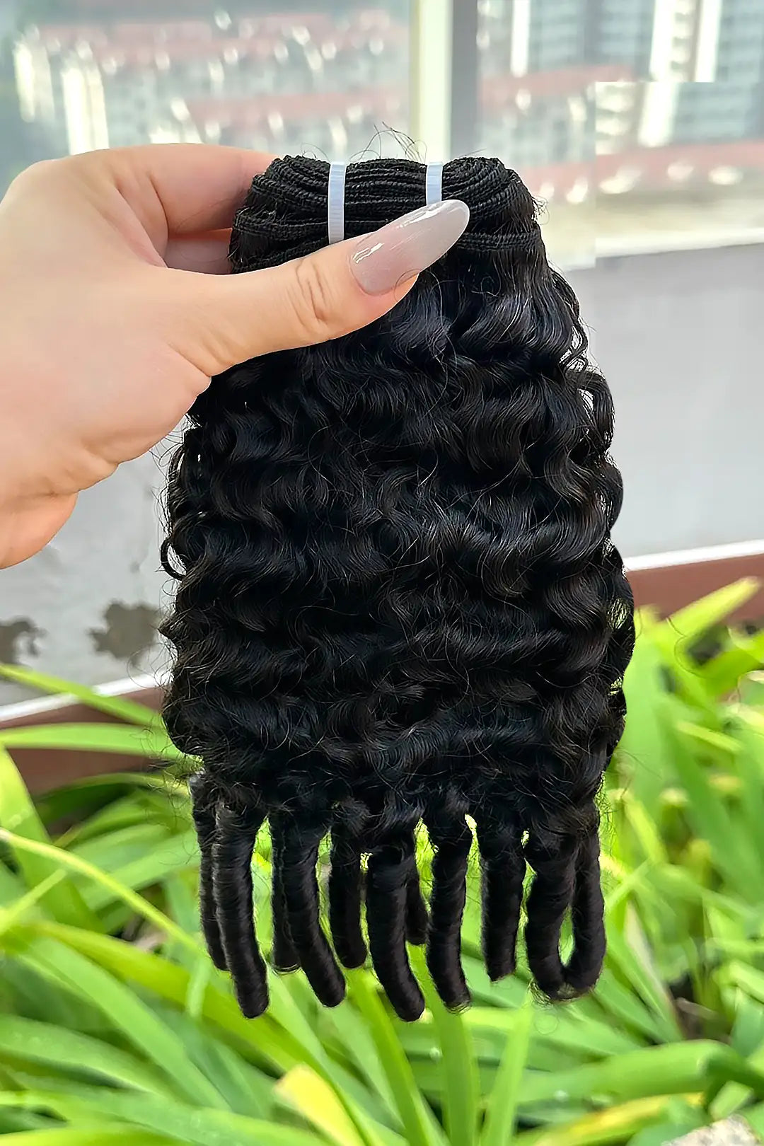 Burmese Curly with Spiral Curls Ends Bundle Cambodia Virgin Hair 12A 50% Density