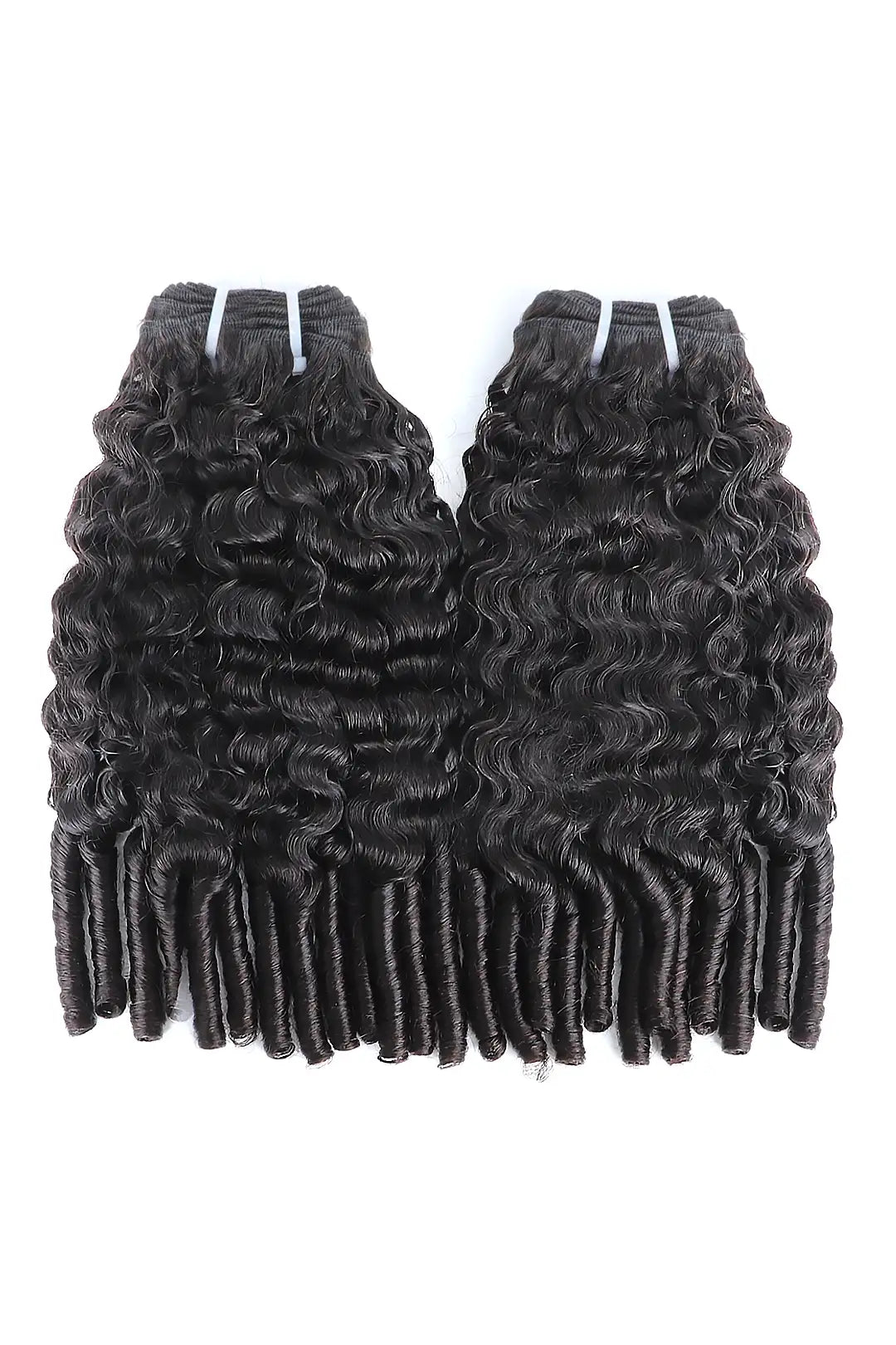 Burmese Curly with Spiral Curls Ends Bundle Cambodia Virgin Hair 12A 50% Density
