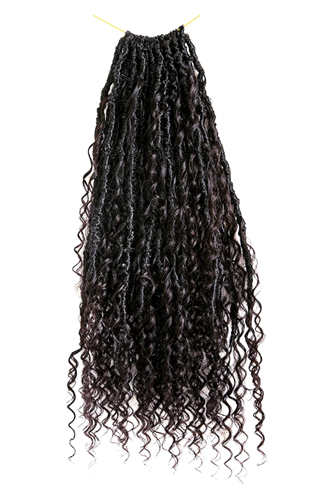 Crochet Faux Locs Braids with Human Hair Curls Pre-Looped 2