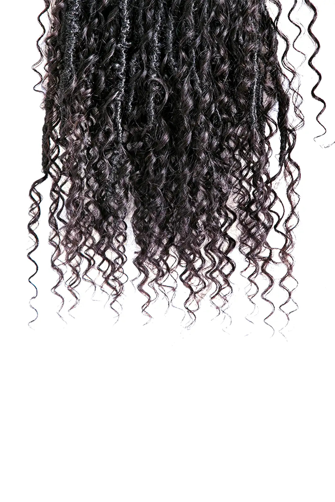 Crochet Faux Locs Braids with Human Hair Curls Pre-Looped 3