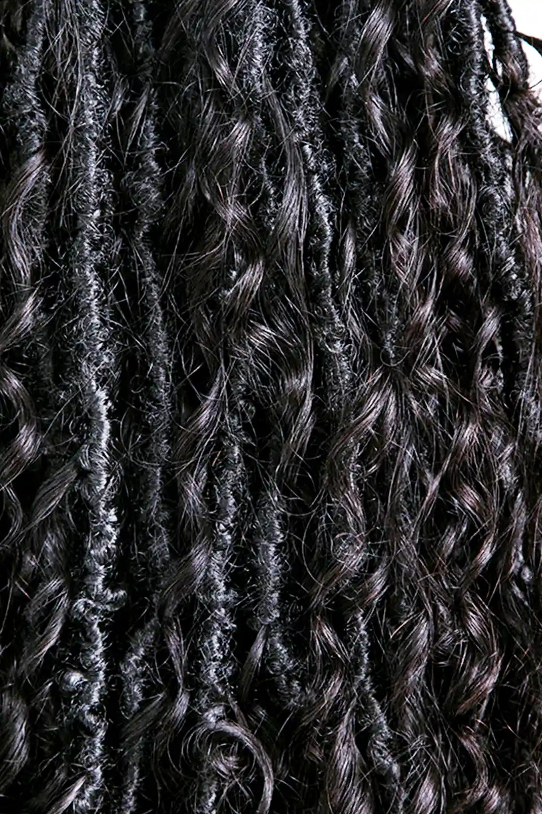 Crochet Faux Locs Braids with Human Hair Curls Pre-Looped 4