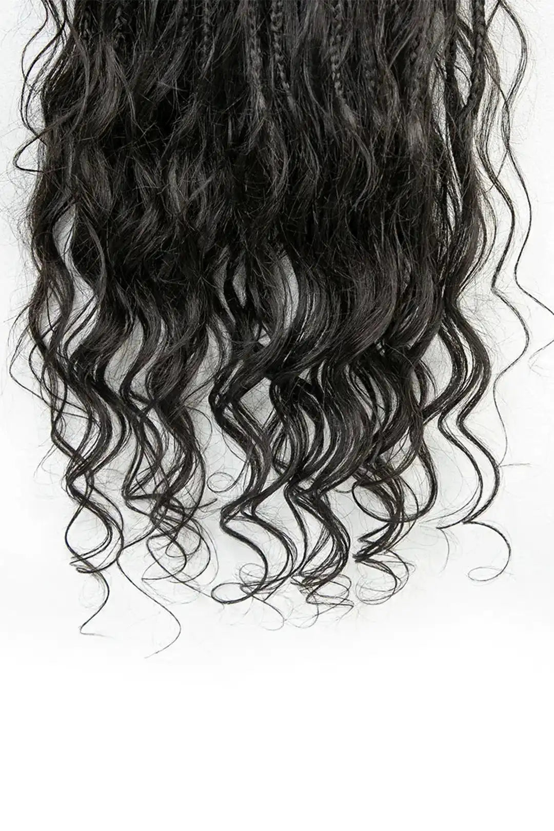Crochet Mermaid Braids with Human Hair Curls Pre-Looped Loose Wave