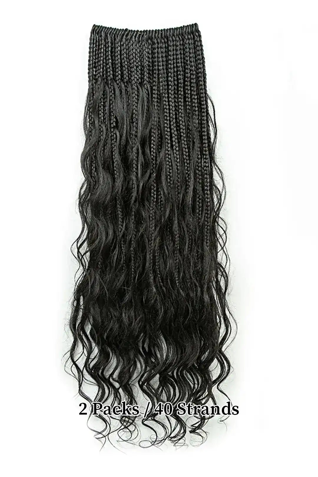 Crochet Mermaid Braids with Human Hair Curls Pre-Looped Loose Wave