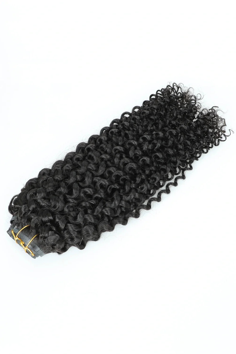 Curly Seamless Clip in Hair Extensions Natural Black 7 Pcs