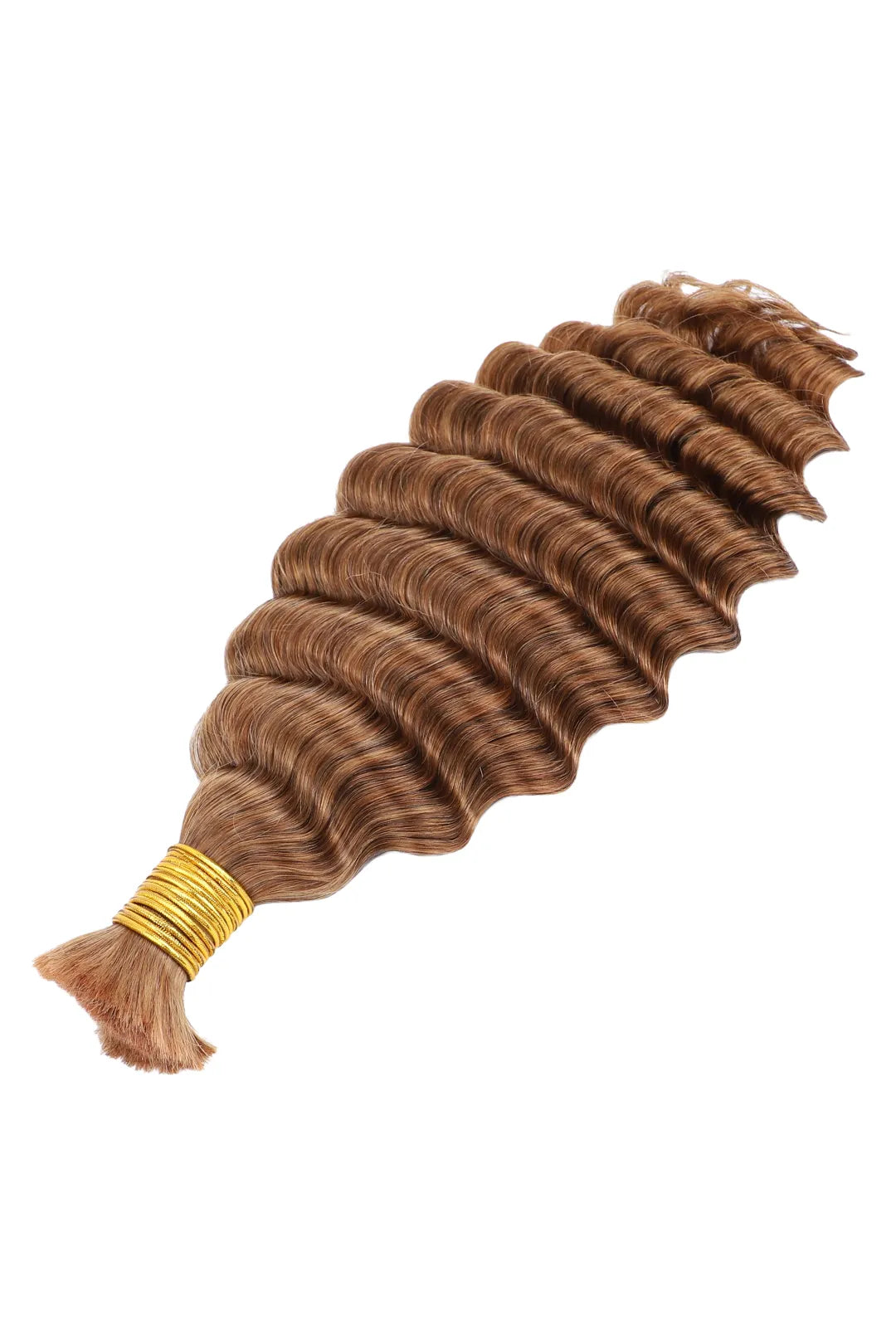 Double Drawn #30a Light Auburn Bulk Hair Deep Wave BU46
