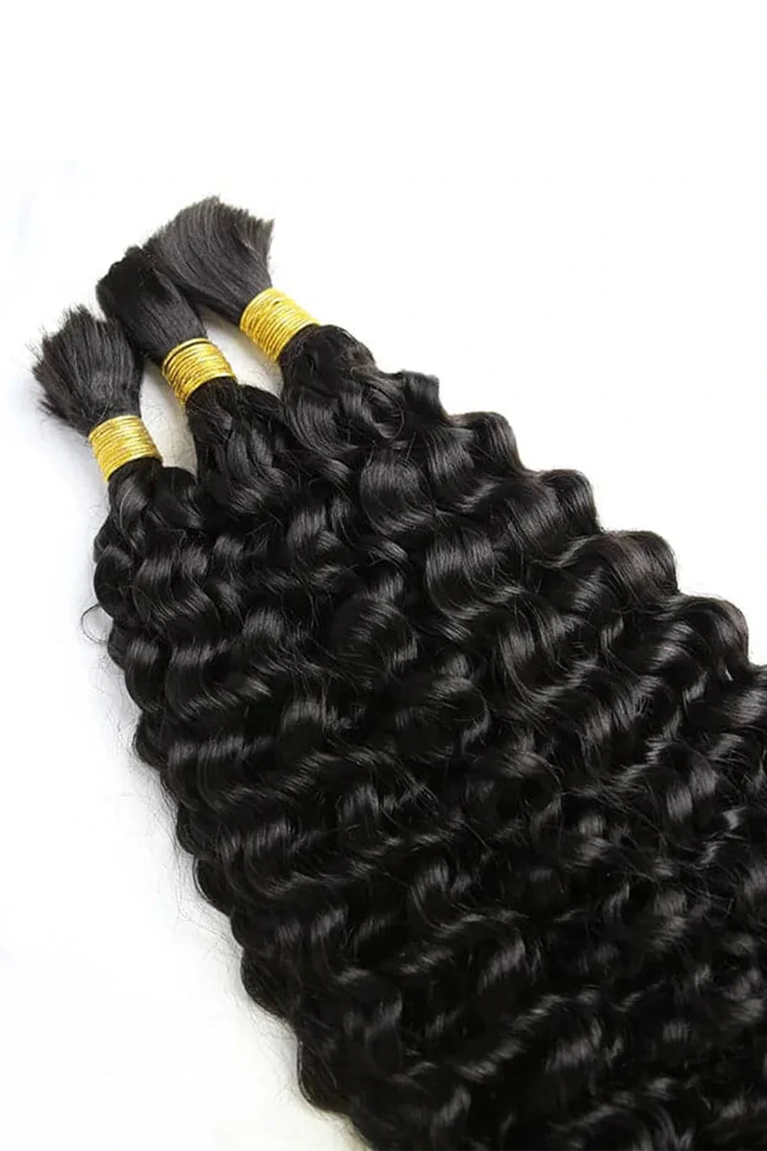Single Drawn Water Wave Bulk Hair For Braiding Natural Black