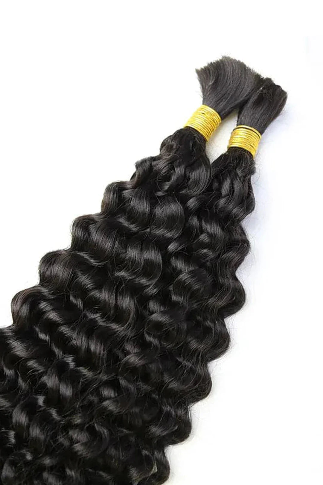 Single Drawn Water Wave Bulk Hair For Braiding Natural Black