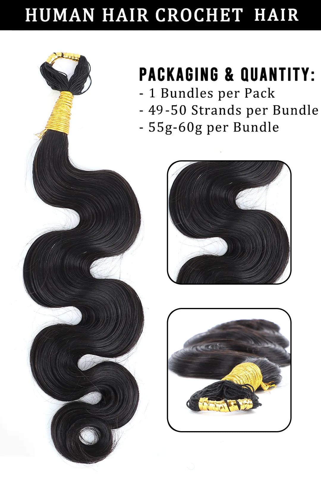 Braiding Feather Crochet Hair Body Wave