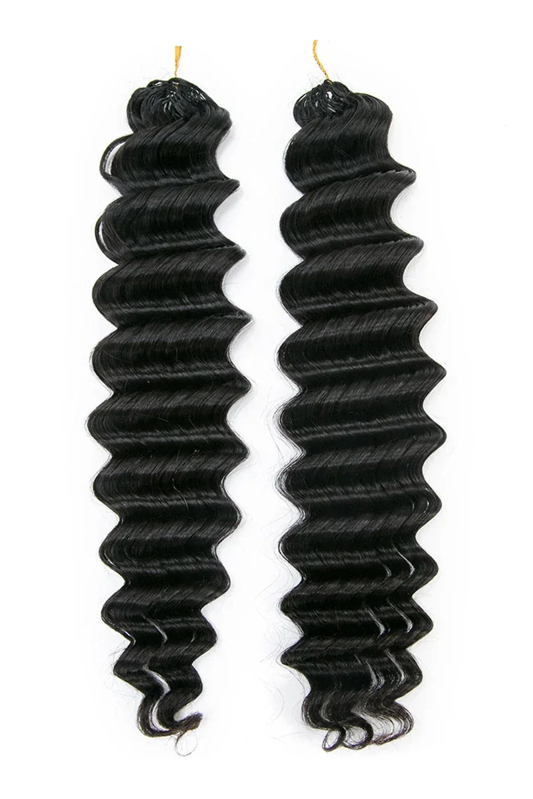Feather Crochet Hair Extension Deep Wave Human Hair Double-Strand