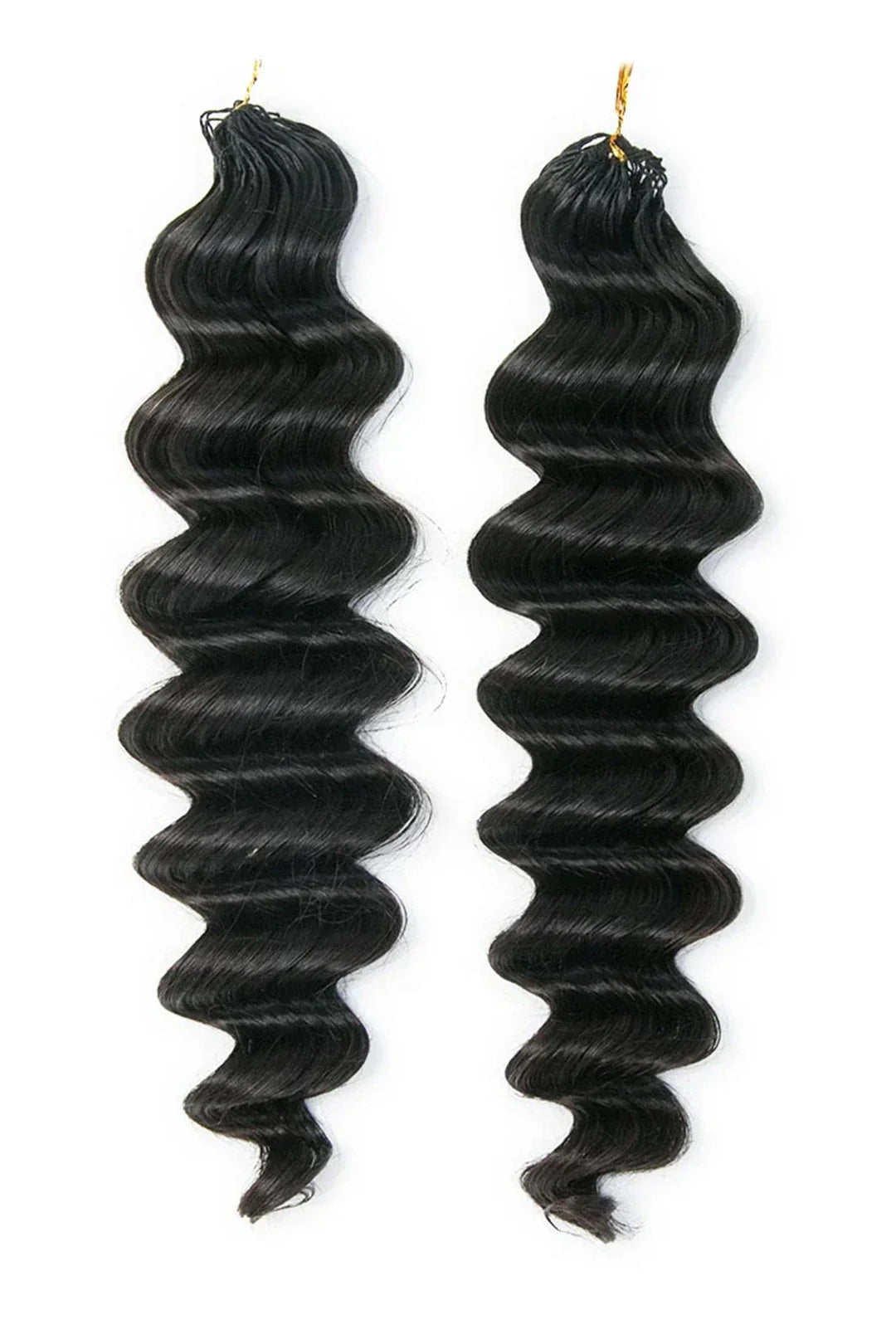 Double Drawn Feather Crochet Hair Extension Loose Deep Wave Human Hair Double-Strand
