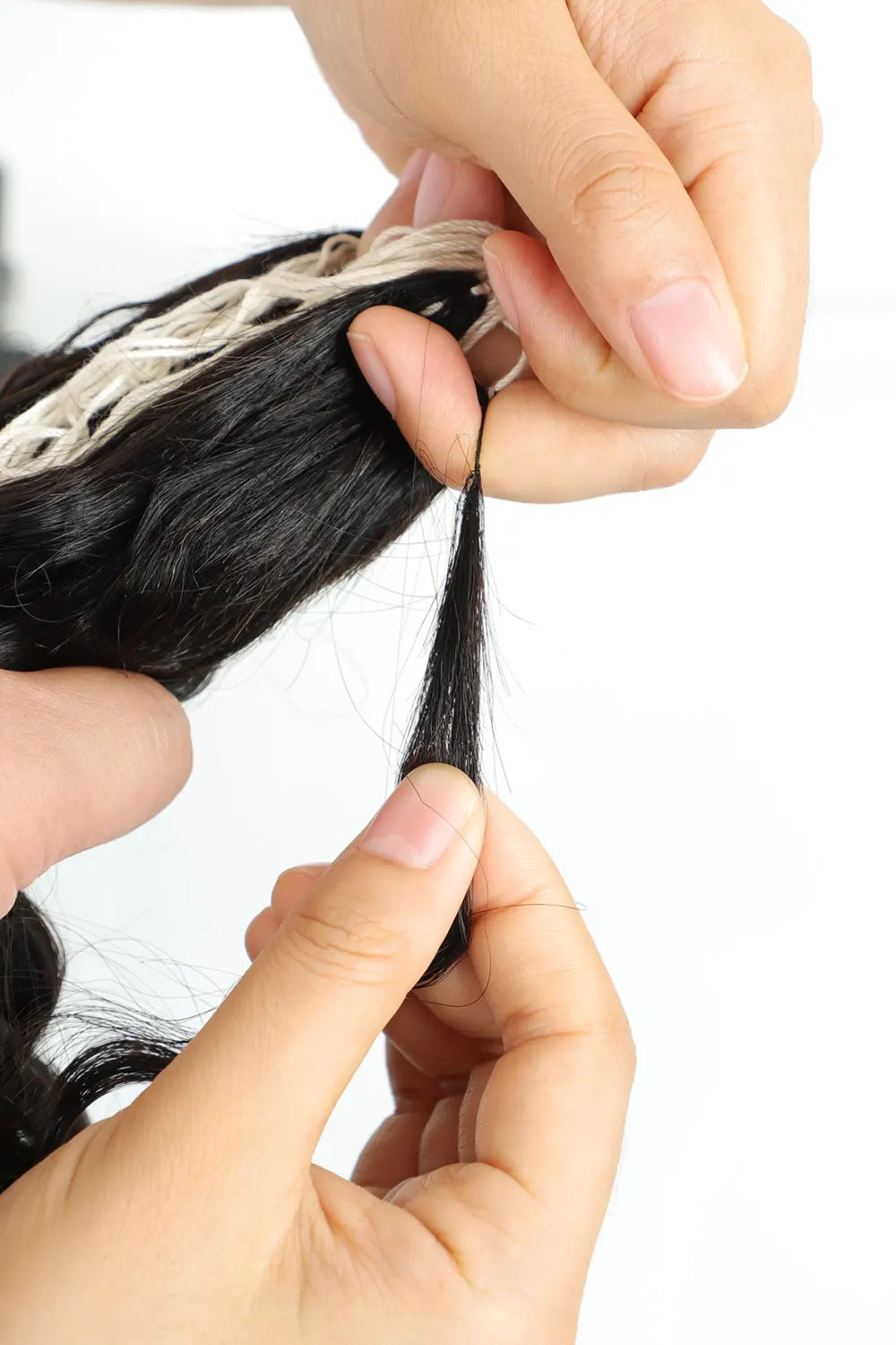 Handmade Loose Wave Hair Feather Extensions Brazilian Remy Hair 125 Strands