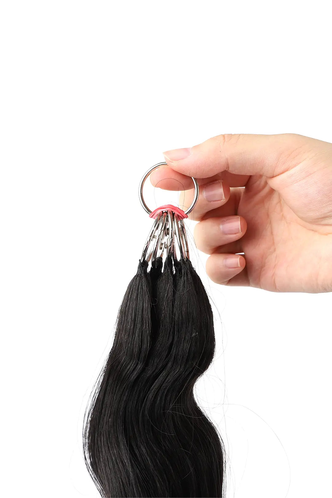 Handmade Feather Line Hair Extensions Body Wave Single-Strand with Loop
