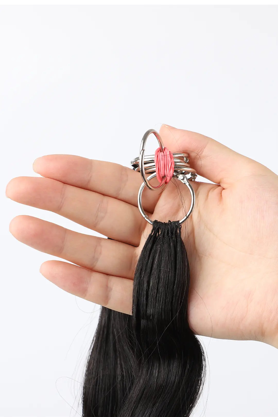 Handmade Feather Line Hair Extensions Body Wave Single-Strand with Loop