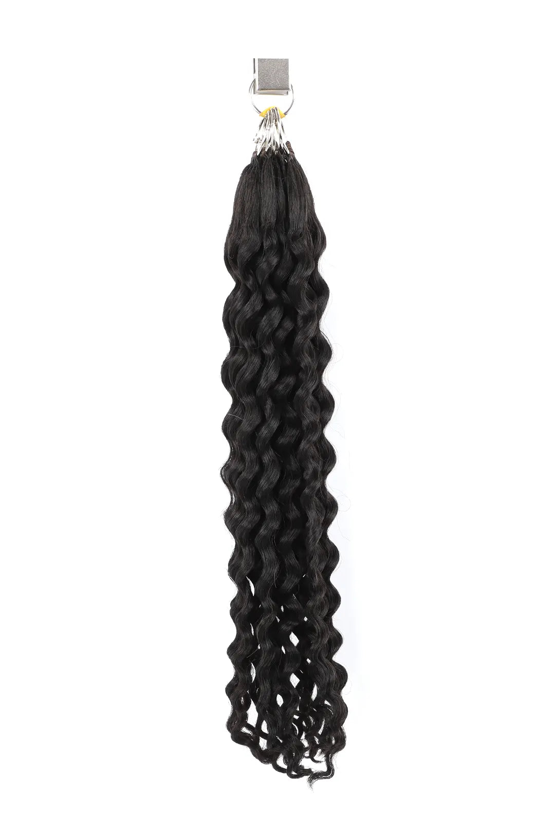 Handmade Feather Line Hair Extensions Burmese Curly Single-Strand with Loop