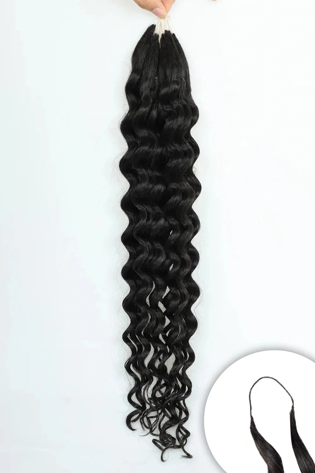 Handmade Deep Wave Feather Tip Hair Extensions 100% Black Remy Human Hair
