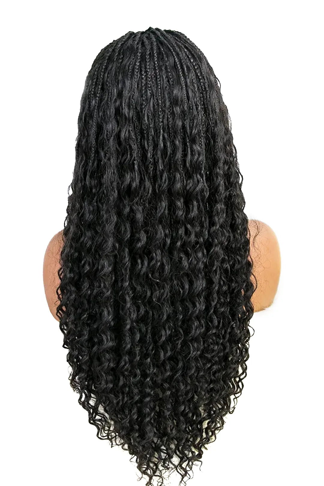 Fulani Braids Full Lace Wig Knotless Bohemian Style 100% Human Hair
