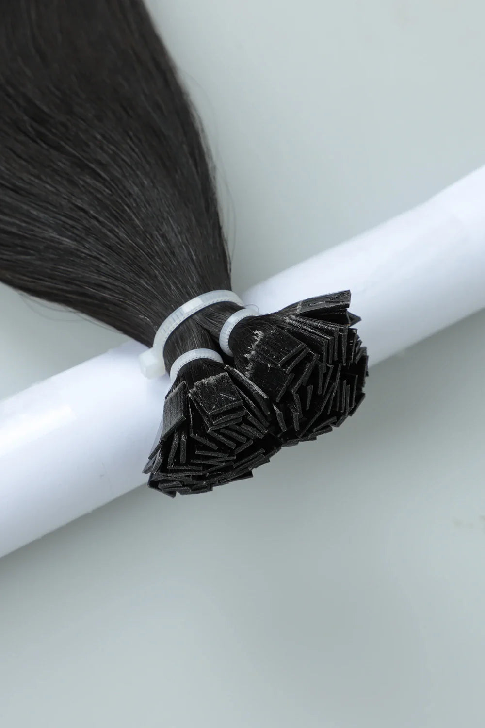 Keratin Bonded Hair Extensions | Flat-Tip | Black Straight Hair
