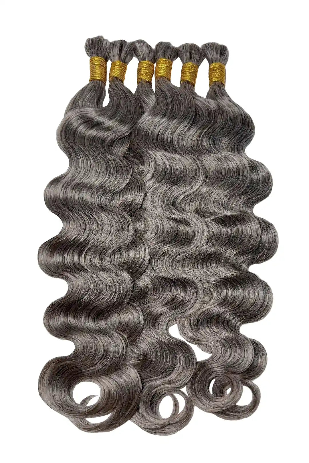 Salt and Pepper Bulk Hair Body Wave for Braiding 70% Gray