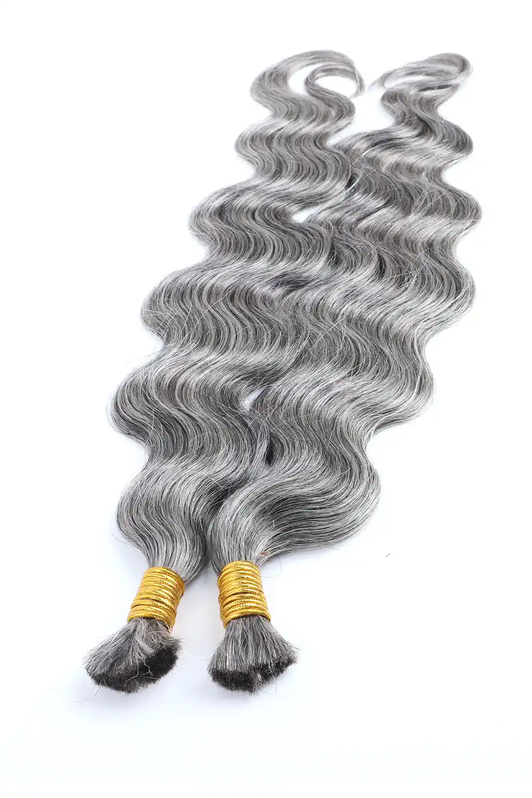 Salt and Pepper Bulk Hair Body Wave for Braiding 85% Gray BU32