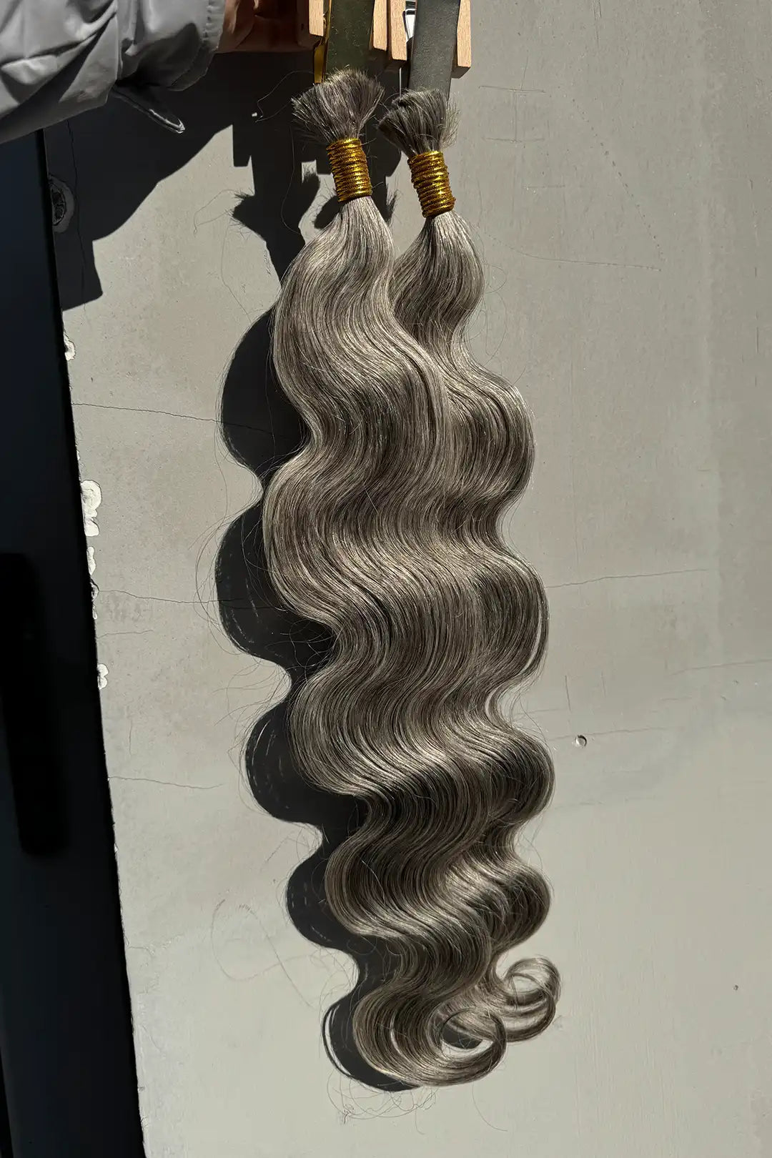 Salt and Pepper Bulk Hair Body Wave for Braiding 85% Gray BU32