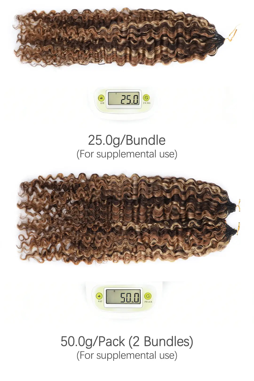 #4A/27/30 Mixed Color Water Deep Wave Crochet Miracle Knots Hair