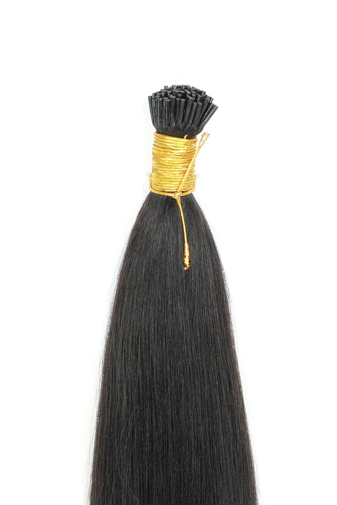 Yaki I Tip Human Hair Extensions Natural Black Remy Hair