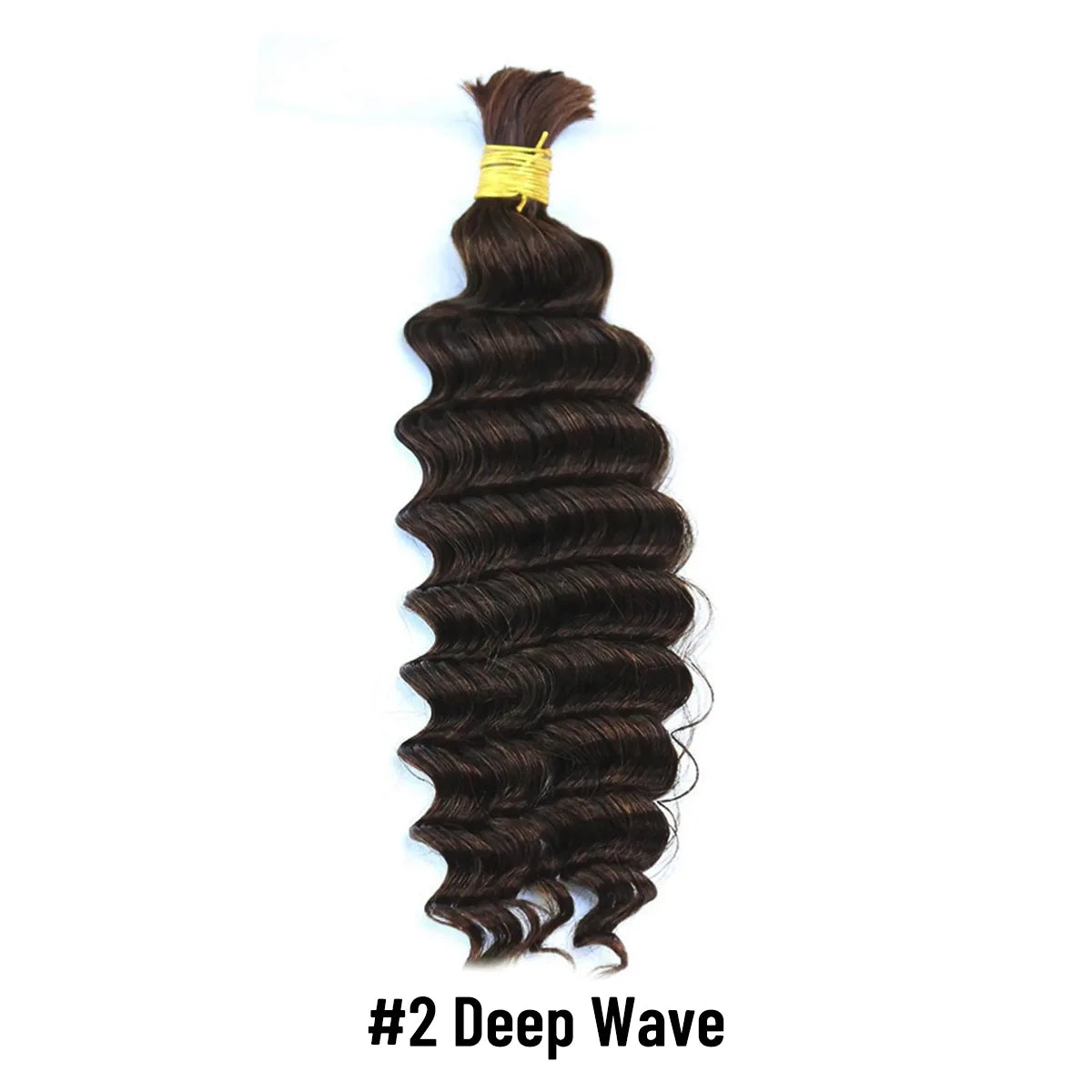 #2 Dark Brown Color Deep Wave Bulk Hair Extensions For Braiding 