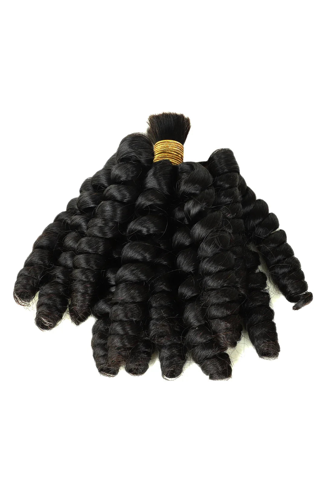 Single Drawn Twist Curly Bulk Human Hair Natural Black