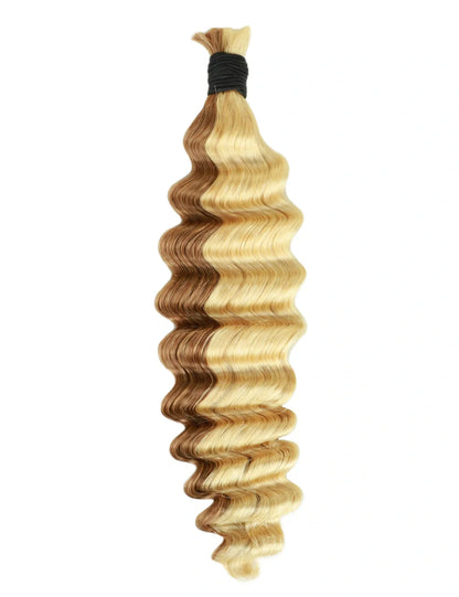 #27/#613 Piano Color Deep Wave Bulk Hair for Braiding BU25 1