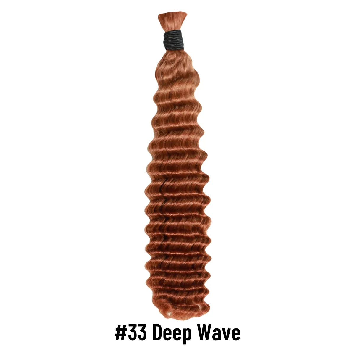 #33 Dark Auburn Brown Bulk Hair For Braiding Deep Wave BU36