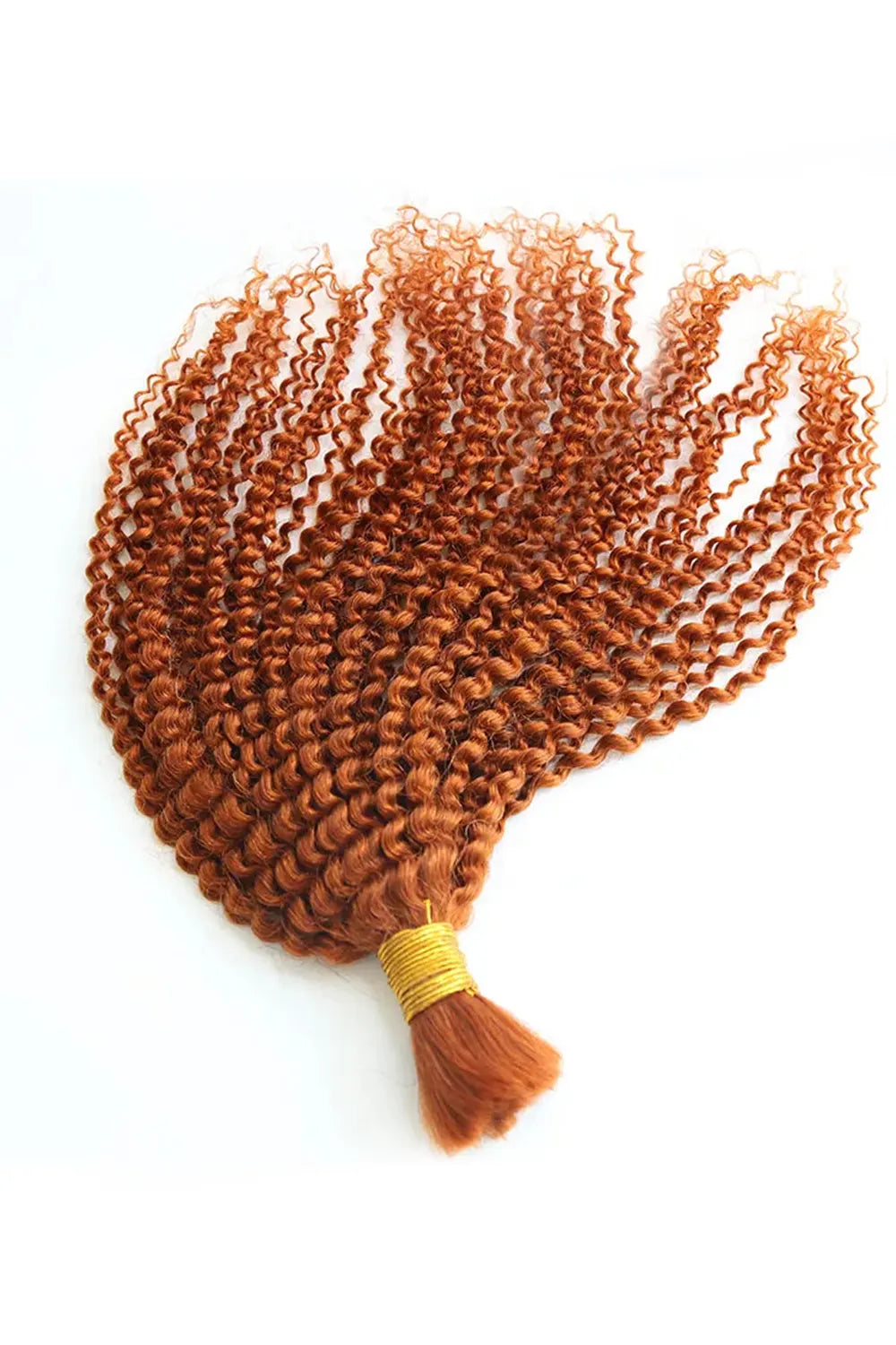 Ginger Kinky Curly Bulk Human Hair For Braiding 