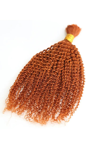 Ginger Kinky Curly Bulk Human Hair For Braiding 