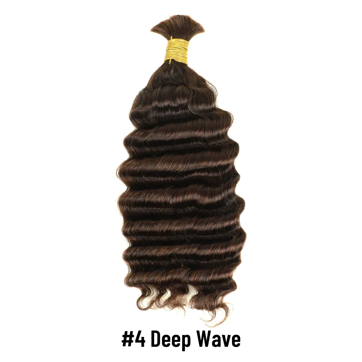 #4 Dark Brown Deep Wave Bulk Human Hair For Braiding BU21