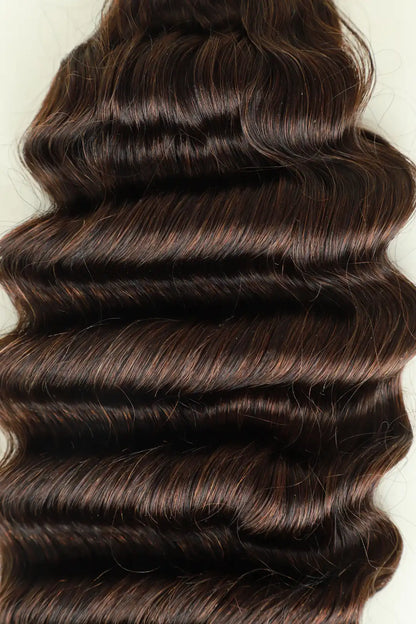 #4 Dark Brown Deep Wave Bulk Human Hair For Braiding BU21 2