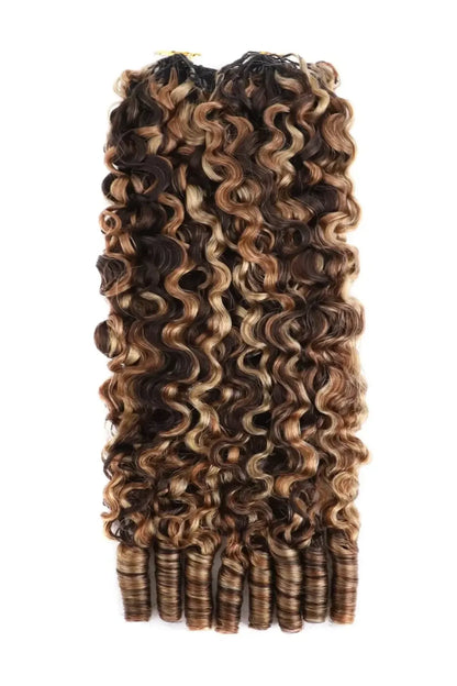 #4A/27/30 Mixed Color Burmese Curly with Spiral Curls Crochet Miracle Knots Hair