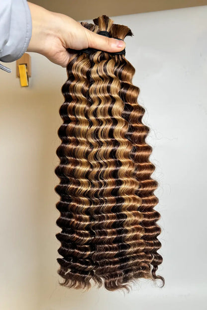#4A/27/30 Piano Color Deep Wave Bulk Hair for Braiding BU55