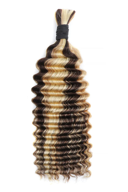 #4A/27/613 Piano Color Deep Wave Bulk Hair for Braiding