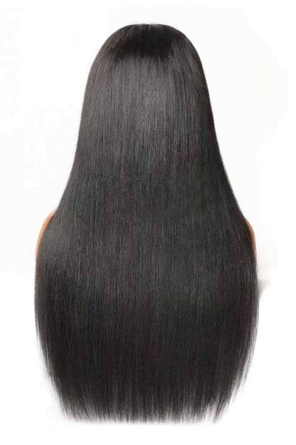 5x5 Lace Closure Wig Straight Human Hair Black Middle Part