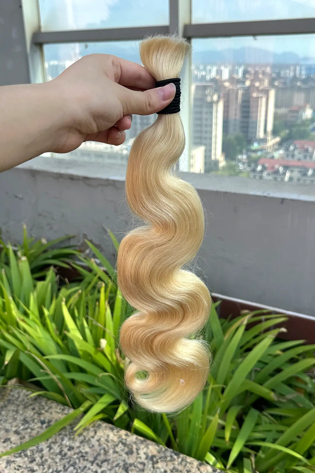 613 Blonde Body Wave Bulk Human Hair for Braids - Double Drawn