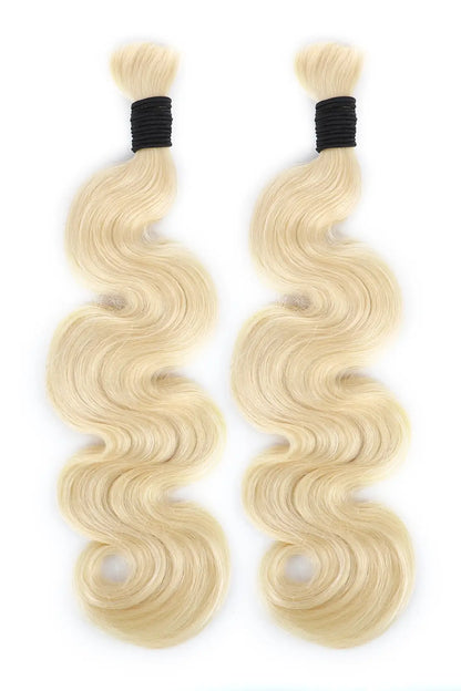 613 Blonde Body Wave Bulk Human Hair for Braids - Double Drawn