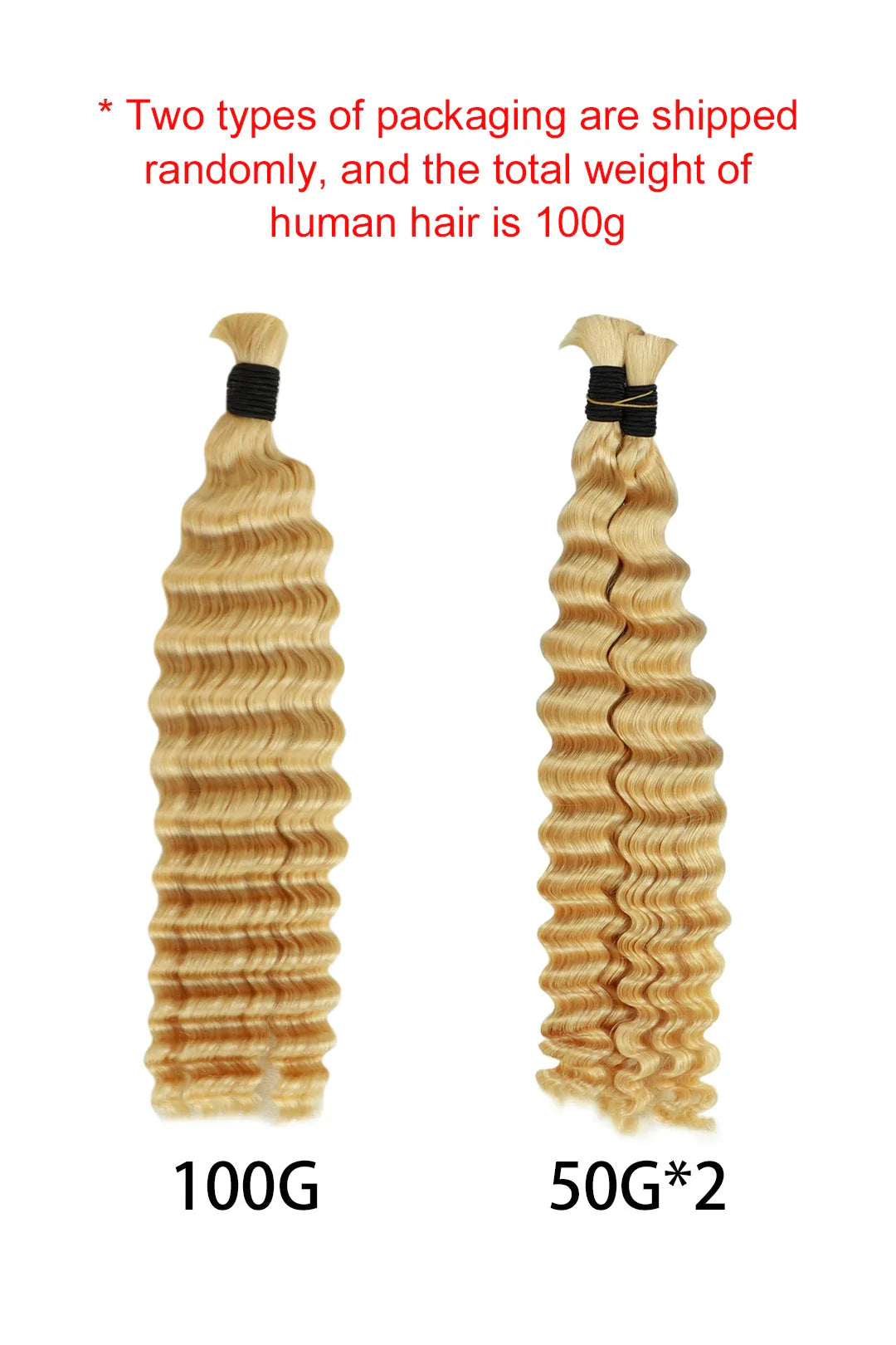 Double Drawn 613 Blonde Deep Wave Bulk Human Hair BU04