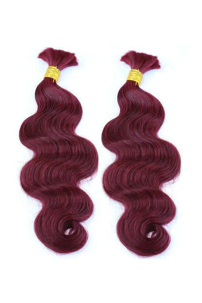 Burgundy 99J Body Wave Bulk Human Hair For Braiding BU28 2