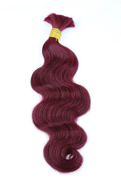 Burgundy 99J Body Wave Bulk Human Hair For Braiding BU28